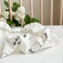 Cearsaf pentru carucior bebe din bumbac, Milk (2)